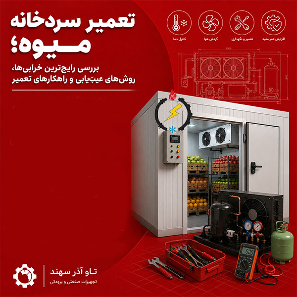 تعمیر سردخانه میوه؛ بررسی رایج‌ترین خرابی‌ها، روش‌های عیب‌یابی و راهکارهای تعمیر